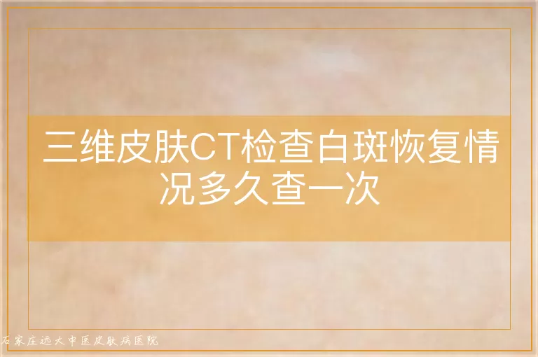 三维皮肤CT检查白斑恢复情况多久查一次