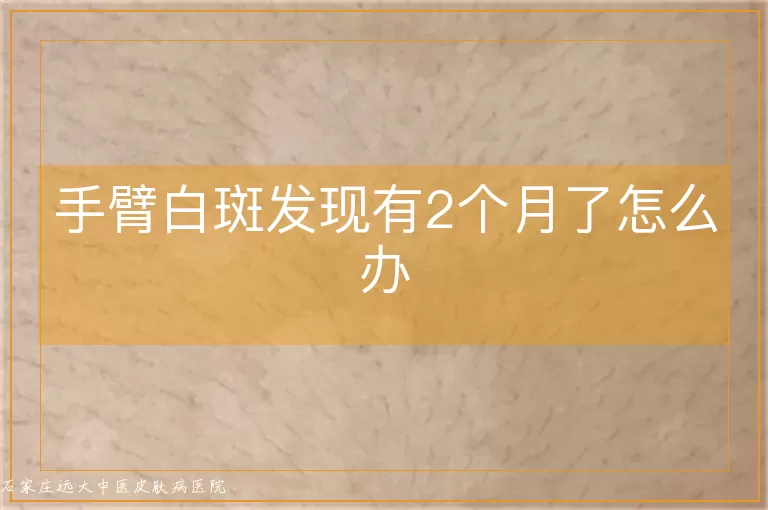 手臂白斑发现有2个月了怎么办