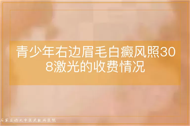 青少年右边眉毛白癜风照308激光的收费情况